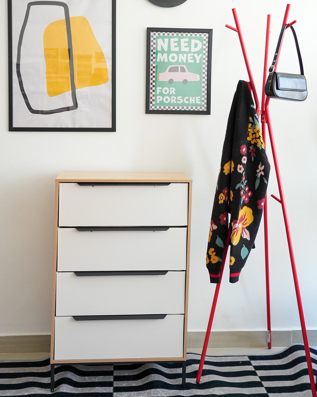 Clothing Rack and Dresser Setup for Bedrooms With No Closet