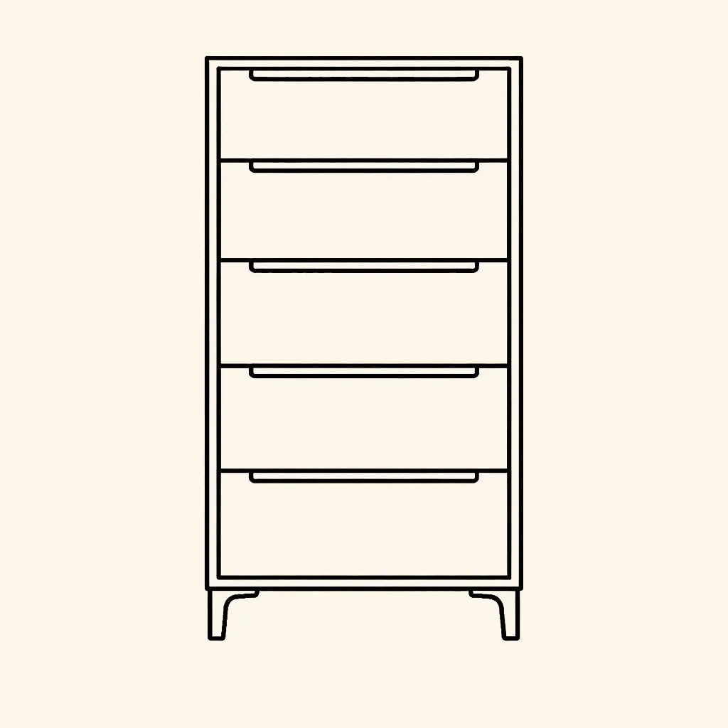 5 drawers